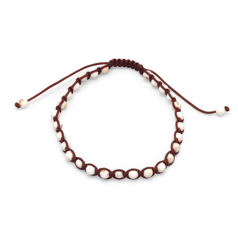 Adjustable White Magnesite Bracelet