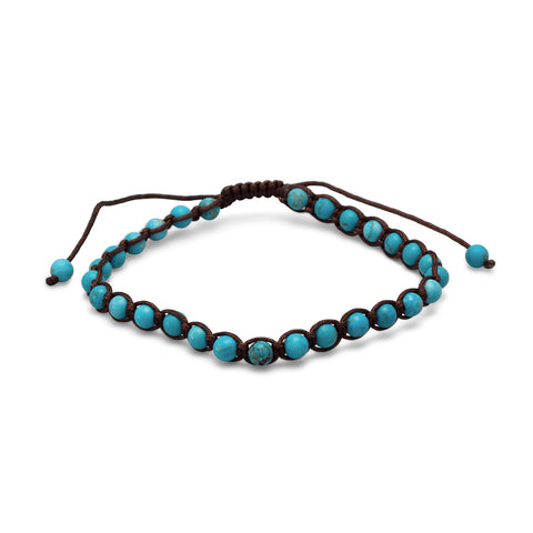 Adjustable Magnesite Bead Bracelet