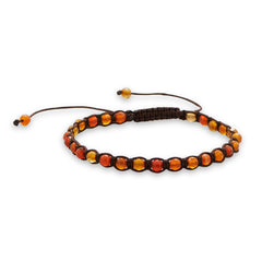 Adjustable Faceted Red Agate Bracelet
