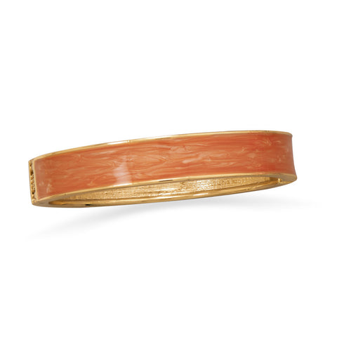 Pearlescent Peach Enamel Fashion Bangle Bracelet