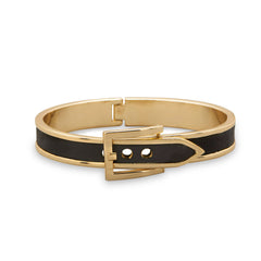 Adjustable Black PVC Inlay Belt Design Fashion Bangle Bracelet