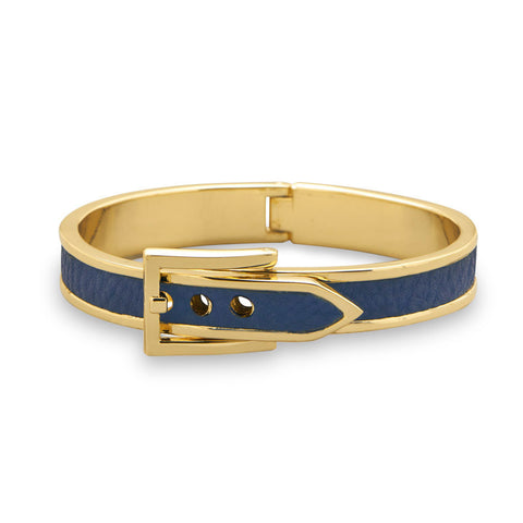 Adjustable Blue PVC Inlay Belt Design Fashion Bangle Bracelet