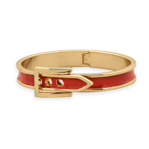 Adjustable Red Enamel Belt Design Fashion Bangle Bracelet