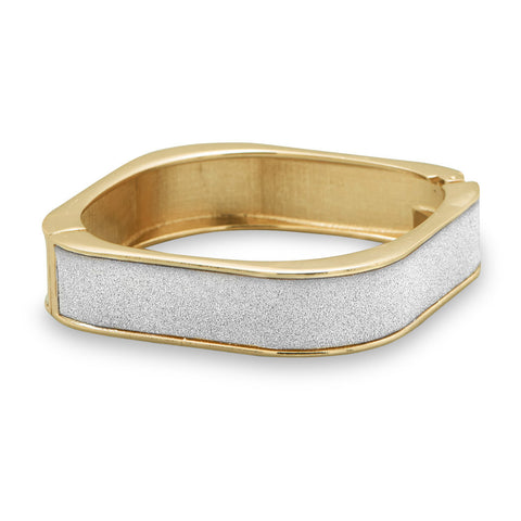 White Sparkle Square Fashion Bangle Bracelet