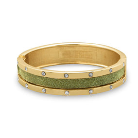 Green Sparkle Fashion Bangle Bracelet with Crystals