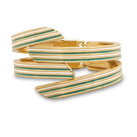 4 Row Blue and White Enamel Fashion Bangle Bracelet