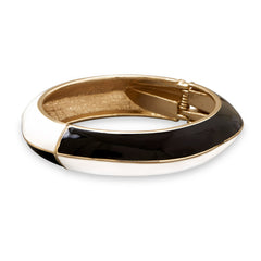 Black and White Enamel Fashion Bangle Bracelet