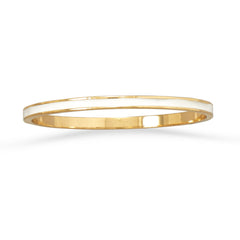 Thin White Enamel Fashion Bangle Bracelet