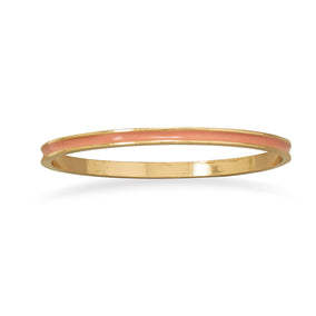 Thin Peach Enamel Fashion Bangle Bracelet