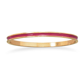 Thin Fuchsia Enamel Fashion Bangle Bracelet