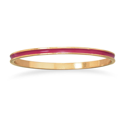 Thin Fuchsia Enamel Fashion Bangle Bracelet