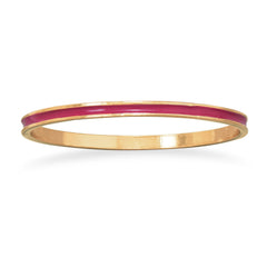 Thin Fuchsia Enamel Fashion Bangle Bracelet