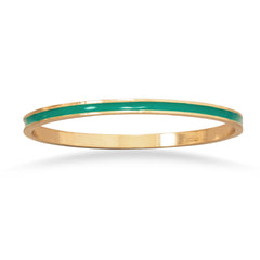 Thin Teal Enamel Fashion Bangle Bracelet