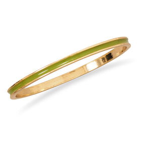 Thin Lime Enamel Fashion Bangle Bracelet