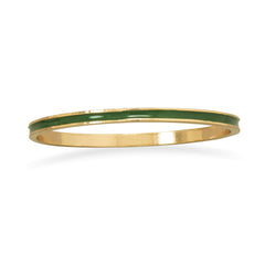 Thin Dark Green Enamel Fashion Bangle Bracelet