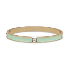 Mint Enamel Fashion Bangle Bracelet with Crystal
