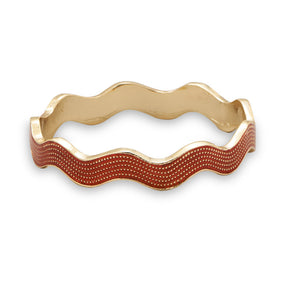 Wavy Red Enamel Fashion Bangle Bracelet