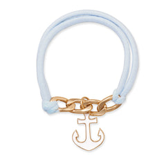 Double Strand Stretch Fashion Bracelet with White Anchor Charm