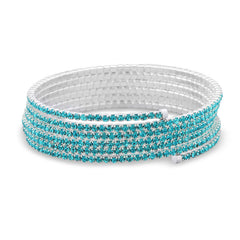 Blue Crystal Fashion Memory Bracelet