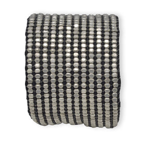 Adjustable Silver Tone Bead Fashion Bracelet