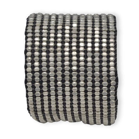 Adjustable Silver Tone Bead Fashion Bracelet