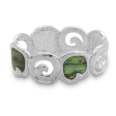 Ocean Waves Coil Design Fashion Stretch Bracelet