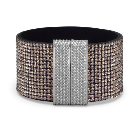 Elegant Smoky Crystal Hollywood Fashion Bracelet