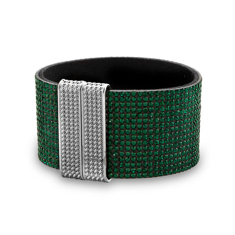 Elegant Emerald Green Crystal Hollywood Fashion Bracelet