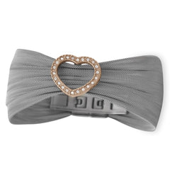 Stainless Steel Mesh Bracelet with Rose Gold Plated Crystal Heart