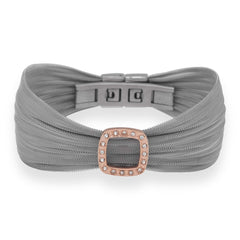 Elegant Stainless Steel Mesh Bracelet with Crystal