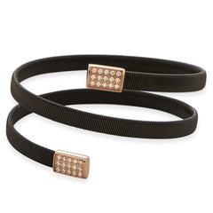 Black Tone Stainless Steel Wrap Bracelet with Crystal