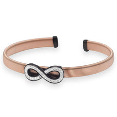 14 Karat Rose Gold Plated Stainless Steel Infinity Cuff Bracelet