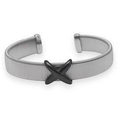 Stainless Steel Cuff Bracelet with 