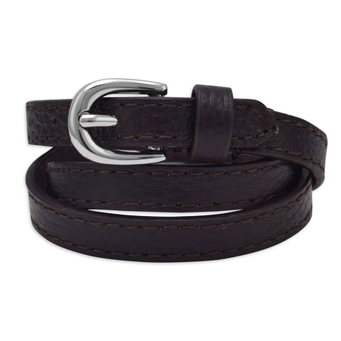Brown Leather Fashion Wrap Bracelet with Buckle