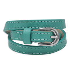 Turquoise Leather Fashion Wrap Bracelet with Buckle