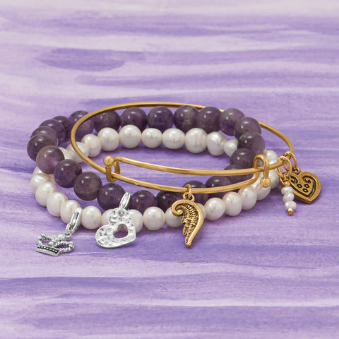 Textured Heart Charm with Lobster Clasp