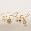 Expandable Gold Tone Hamsa Charm Fashion Bangle Bracelet