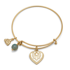 Expandable Gold Tone Buddha Charm Fashion Bangle Bracelet