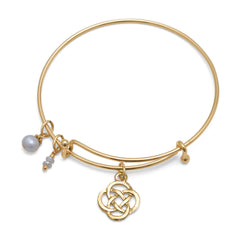 Expandable Gold Tone Celtic Fashion Bangle Bracelet