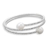 Crystal and Simulated Pearl Fashion Memory Bracelet