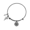 Black Tone Expandable Angel Wing Charm Fashion Bangle Bracelet