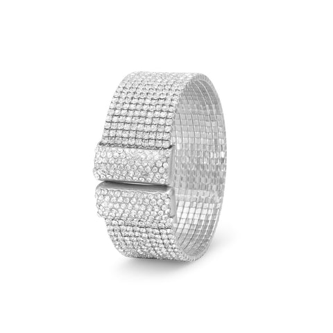 Glamorous Crystal Flex Cuff Fashion Bracelet