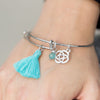 Expandable Turquoise Tassel Celtic Charm Fashion Bangle Bracelet