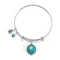 Expandable Magnesite Charm Fashion Bangle Bracelet
