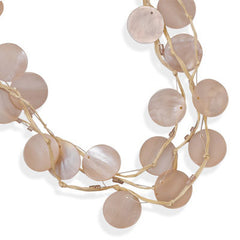 Multistrand Raffia Fashion Necklace with Glass Beads and Shell