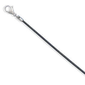1.5mm Black Leather Necklace with Stainless Steel Closure