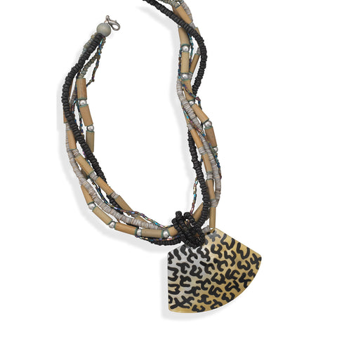 6 Strand Fashion Necklace with Pendant