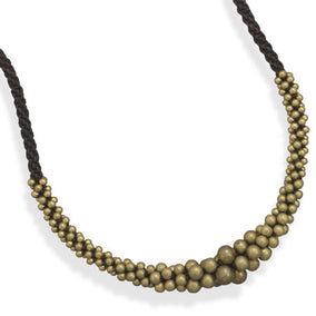 18" Crochet Necklace with Graduated Brass Beads