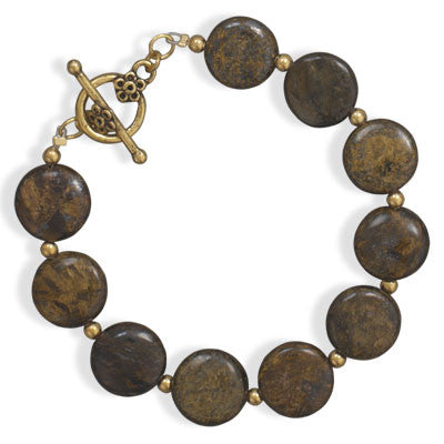 8" Bronzite Fashion Toggle Bracelet