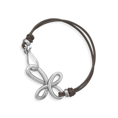 7" Double Strand Leather Cross Fashion Bracelet